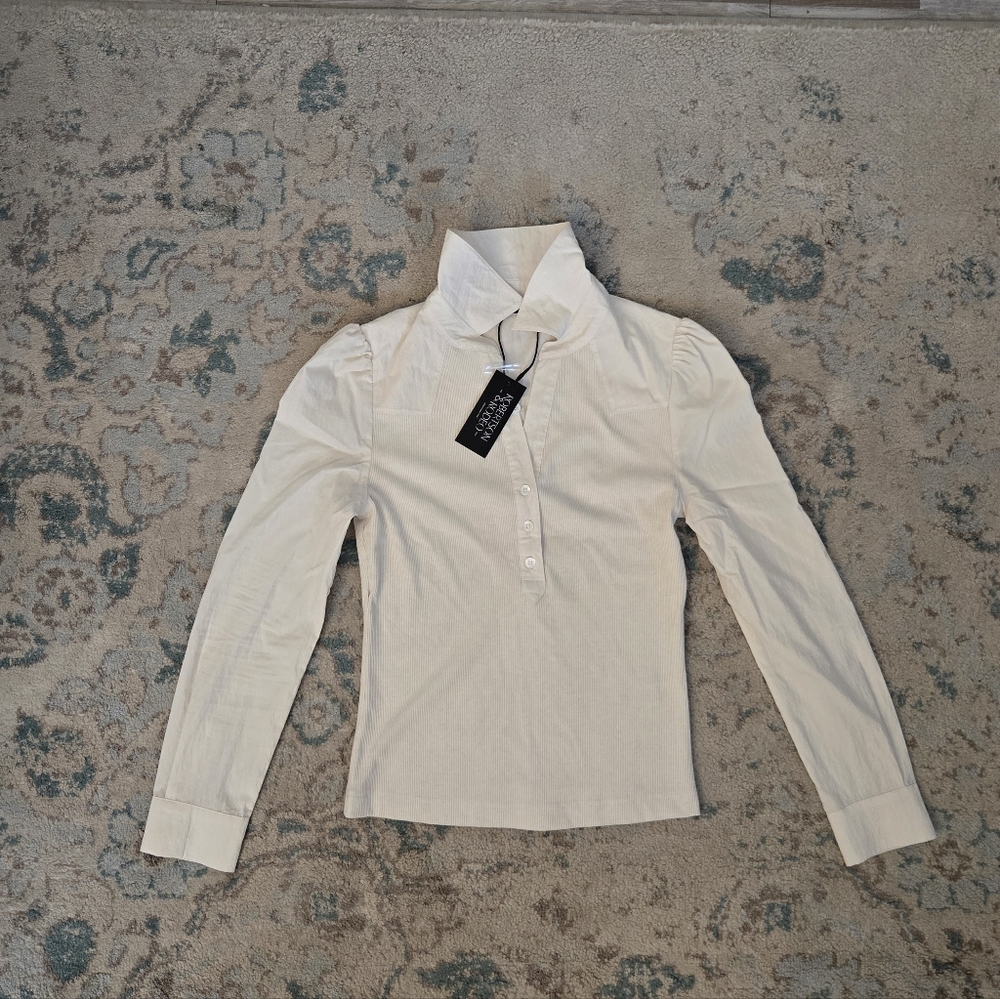 *BRAND NEW* Cream Button-Down Women's Shirt With Colar